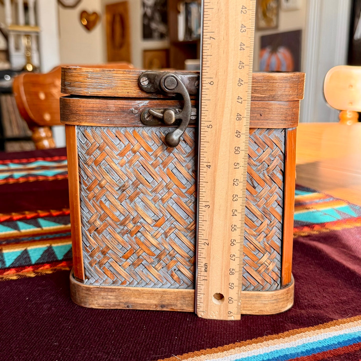 ONE - Vintage Woven Wicker Rattan Square Basket Storage Bin