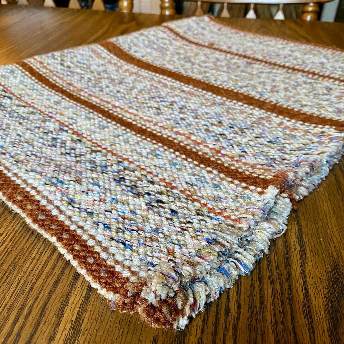 Vintage Handwoven Wool / Cotton Western Rustic Rug - 3 FT x 2 FT