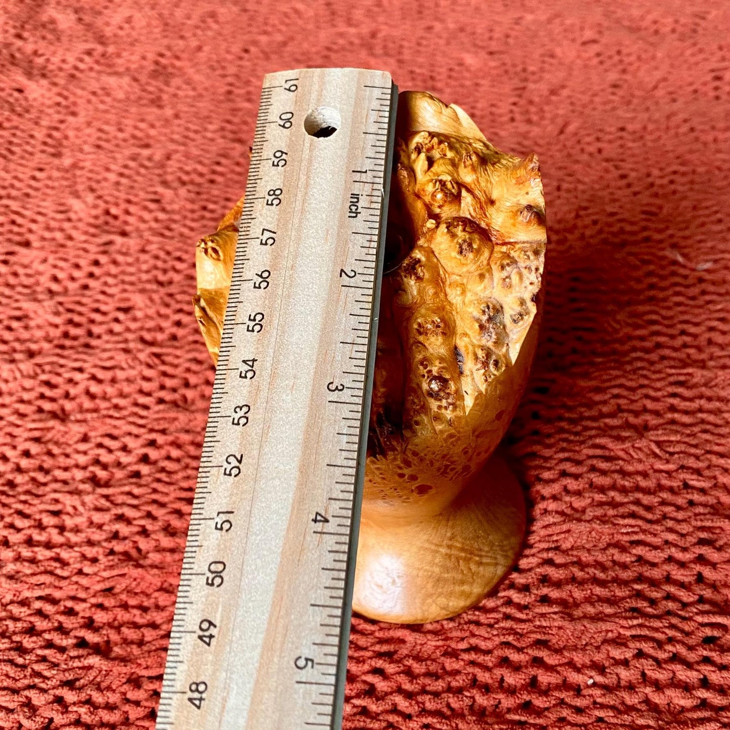 Vintage Mid-Century Modern Handmade Natural Edge Burlwood Bud Vase