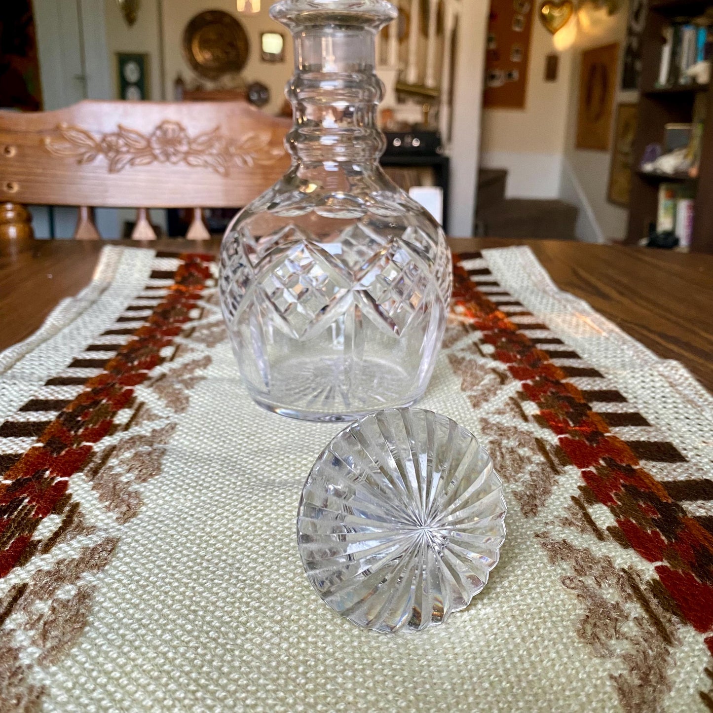 Antique Diamond Pattern Stuart Crystal Glass Whiskey Decanter