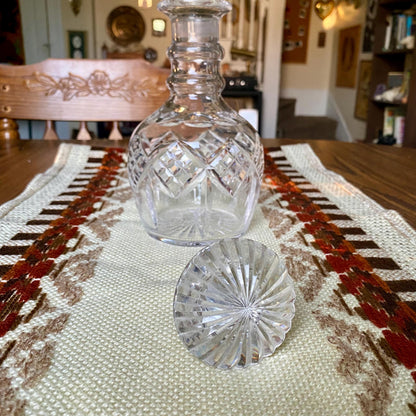 Antique Diamond Pattern Stuart Crystal Glass Whiskey Decanter