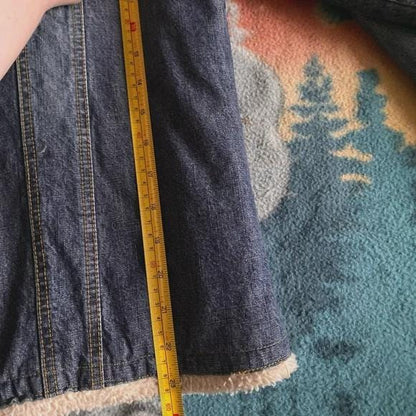 Vintage Steve & Barry's Blue Denim Jacket with Cream Sherpa