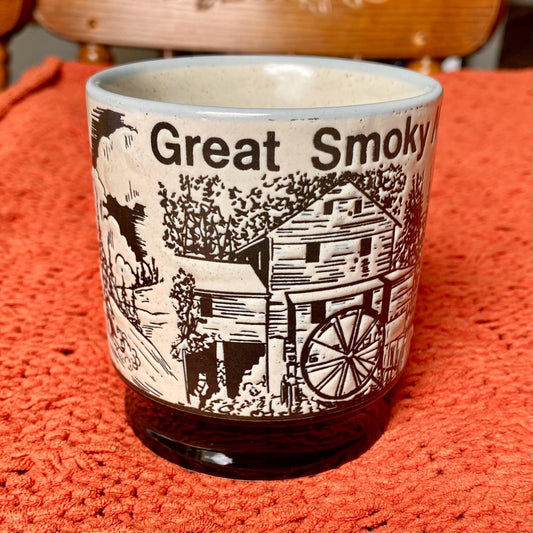 Great Smoky Mountains Embossed Ceramic Stoneware Souvenir Coffee Mug