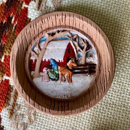 Vintage Duncan Enterprises Seasonal Ceramic Farm Coasters