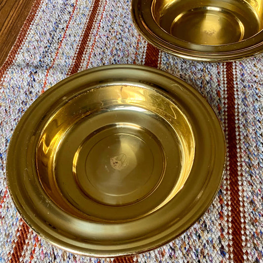 ONE Large Brass Vintage Artistic Churchware Collection Plate