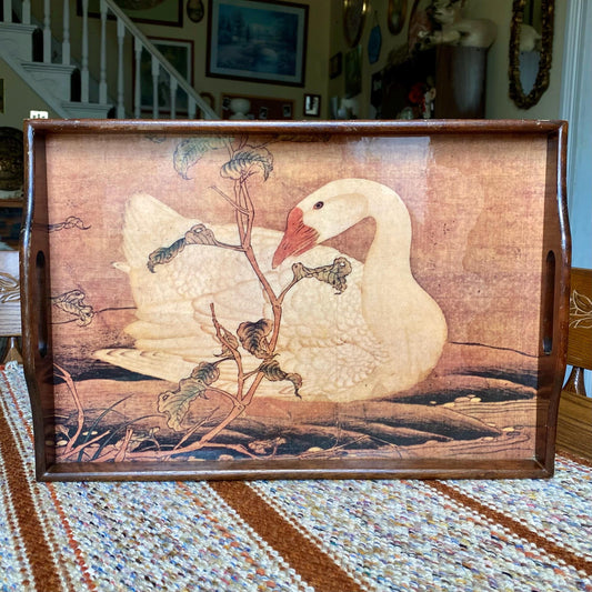 Vintage Mid-Century Modern Wooden Swan Serving / Trinket Tray