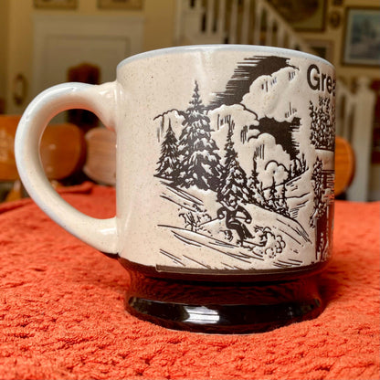 Great Smoky Mountains Embossed Ceramic Stoneware Souvenir Coffee Mug