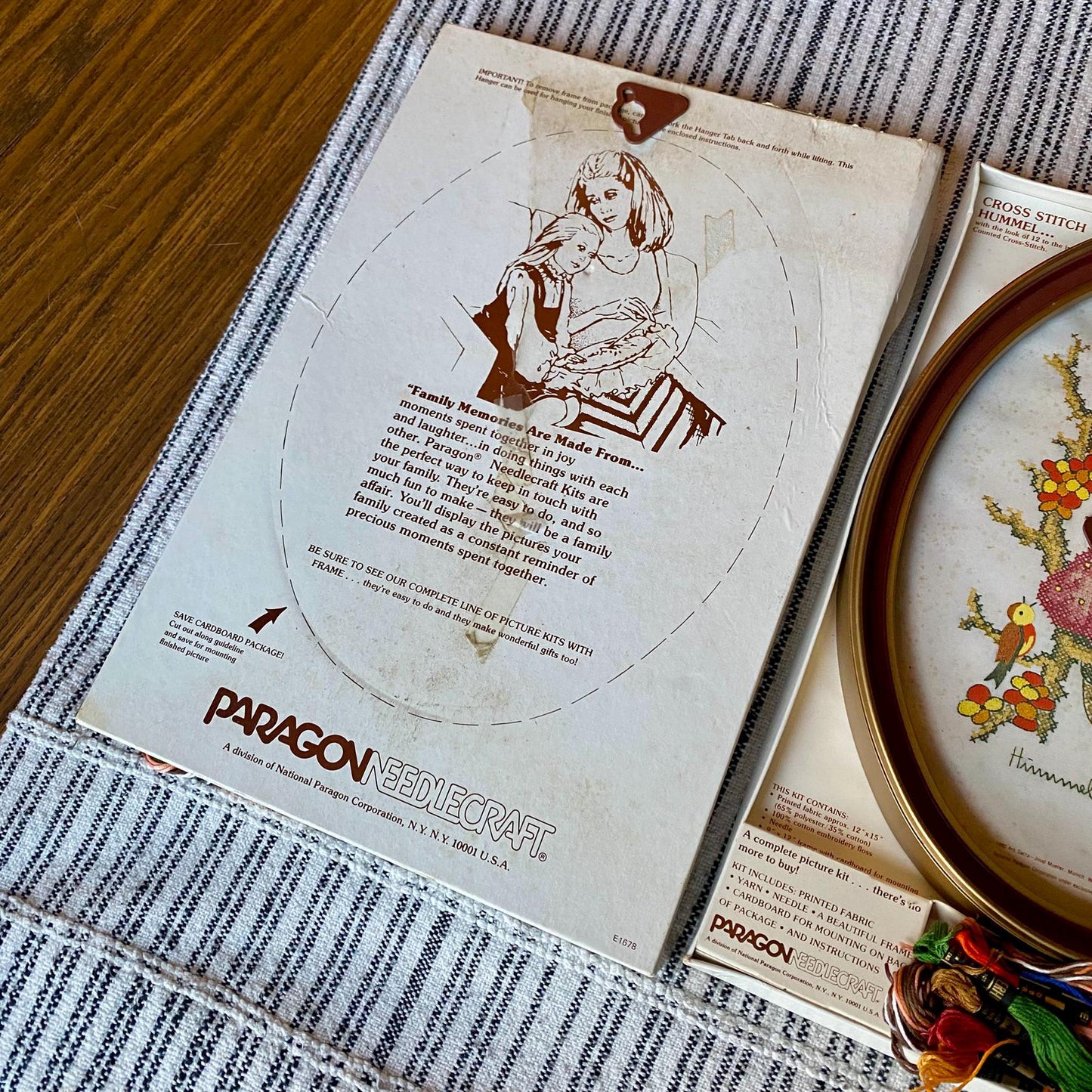 Set of 2 Vintage Paragon Needlepoint Cross Stitch Hummel Kits Apple Tree Boy and Girl
