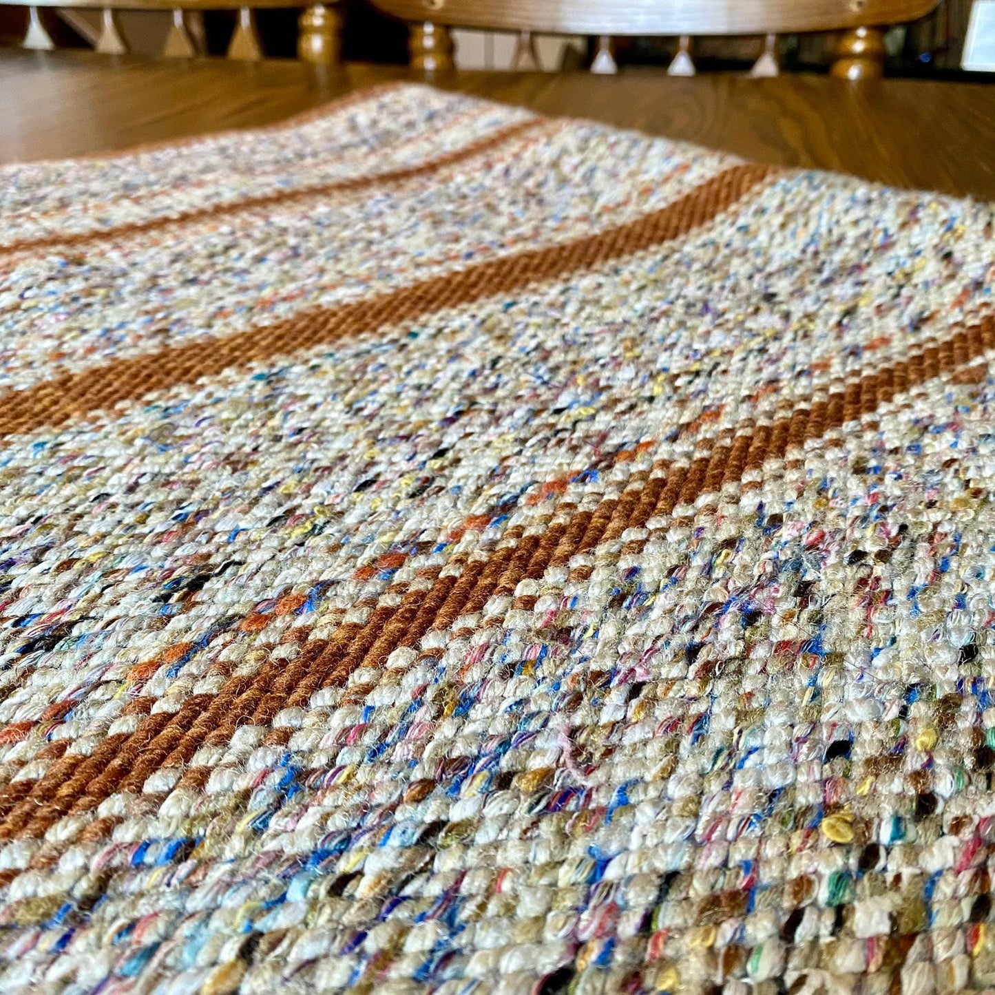 Vintage Handwoven Wool / Cotton Western Rustic Rug - 3 FT x 2 FT