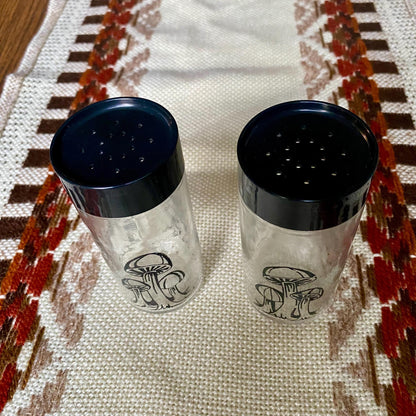 Vintage Glass Apothecary Mushroom Design Salt And Pepper Shakers