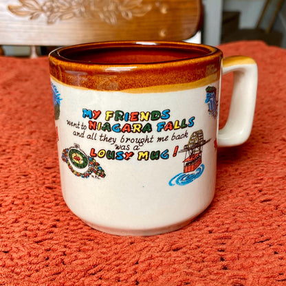 Vintage Novelty Niagara Falls Funny Souvenir Coffee Mug