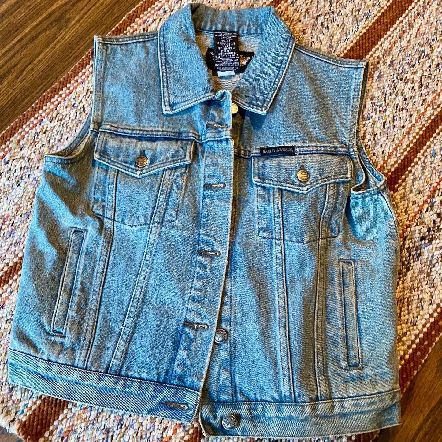 Vintage 2006 Harley Davidson Denim Biker Vest
