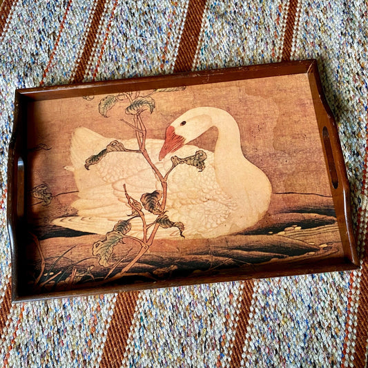 Vintage Mid-Century Modern Wooden Swan Serving / Trinket Tray