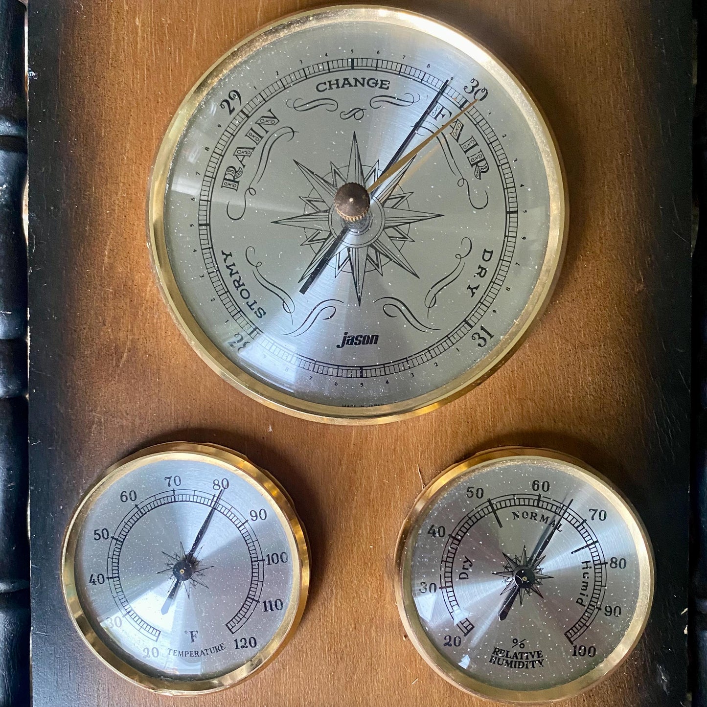 Vintage Jason Weather Station, Temperature, Humidity And Barometer