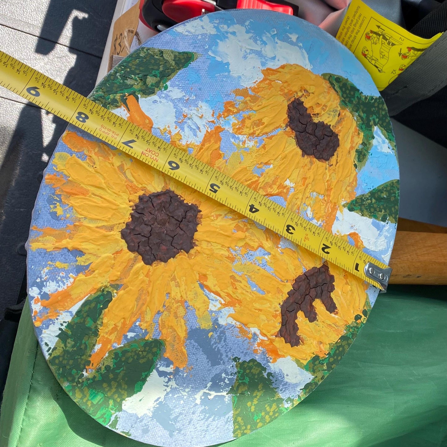 Hand Painted Textured Sunflower Painting Acrylic on Canvas Using Palette Knife
