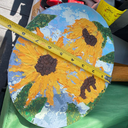 Hand Painted Textured Sunflower Painting Acrylic on Canvas Using Palette Knife