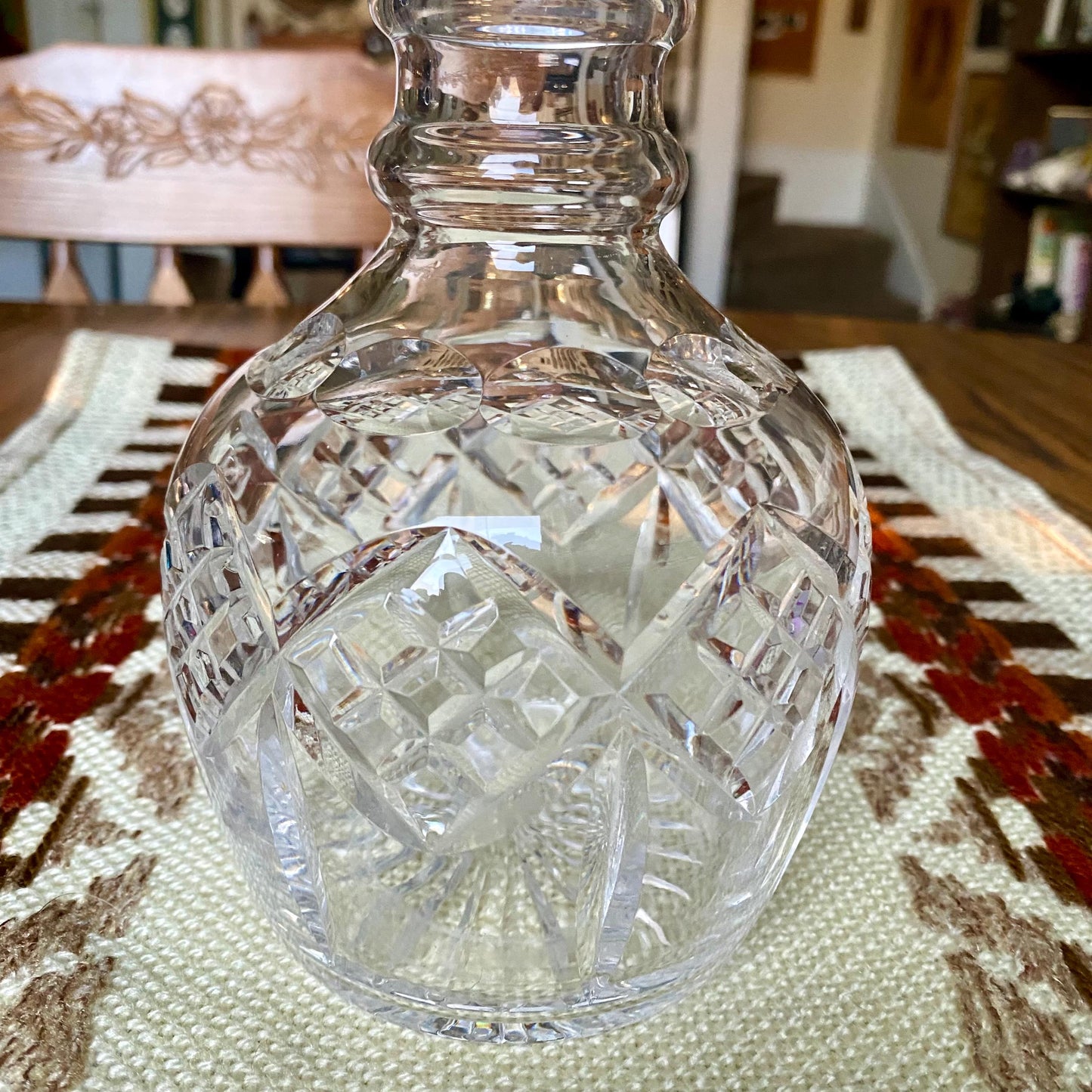 Antique Diamond Pattern Stuart Crystal Glass Whiskey Decanter