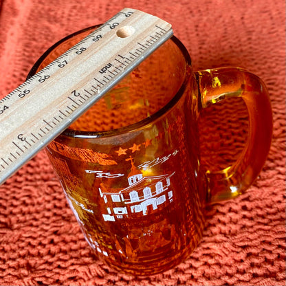 Vintage Philadelphia Commemorative Souvenir Amber Glass Beer Mug