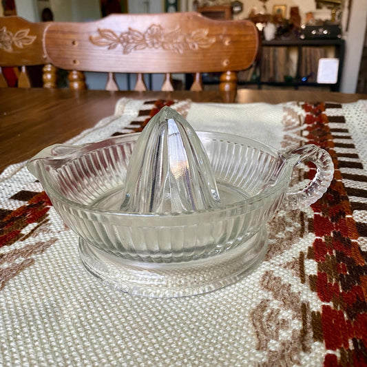 Antique Anchor Hocking Clear Crystal Glass Citrus Reamer