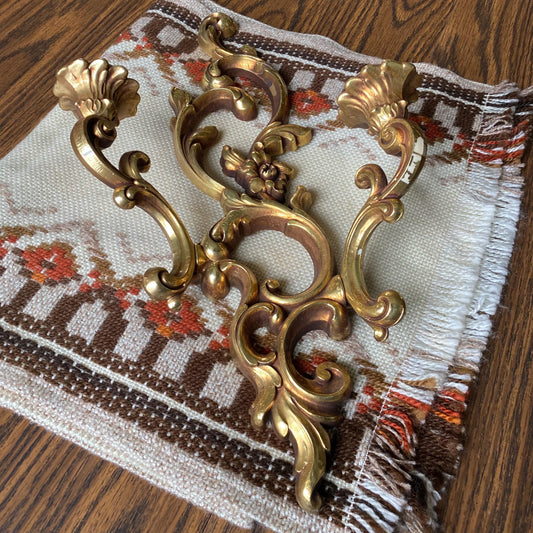 1959 Vintage Syroco Filigree Wall Sconce