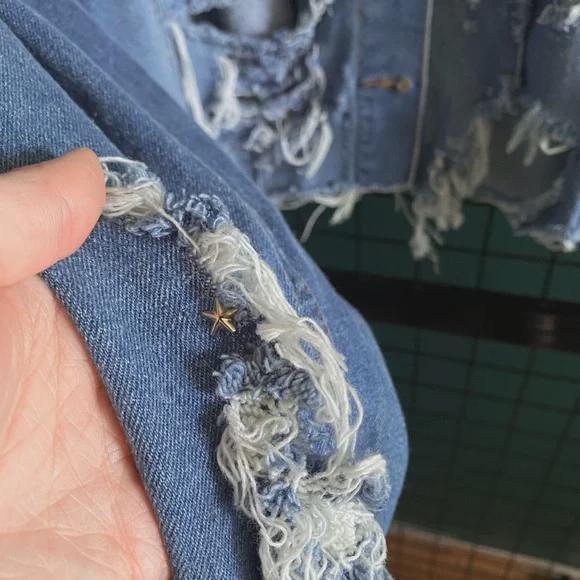 Universal Thread Upcycled Destroyed Denim Jacket