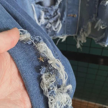 Universal Thread Upcycled Destroyed Denim Jacket