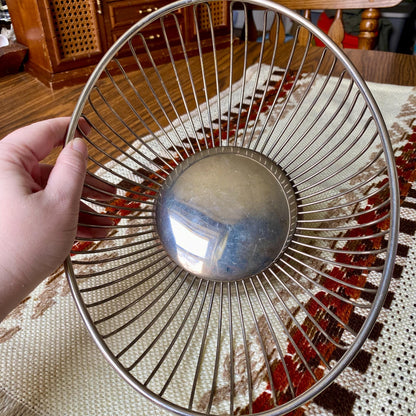 Vintage silver plated Mid-century Modern wire fruit bowl