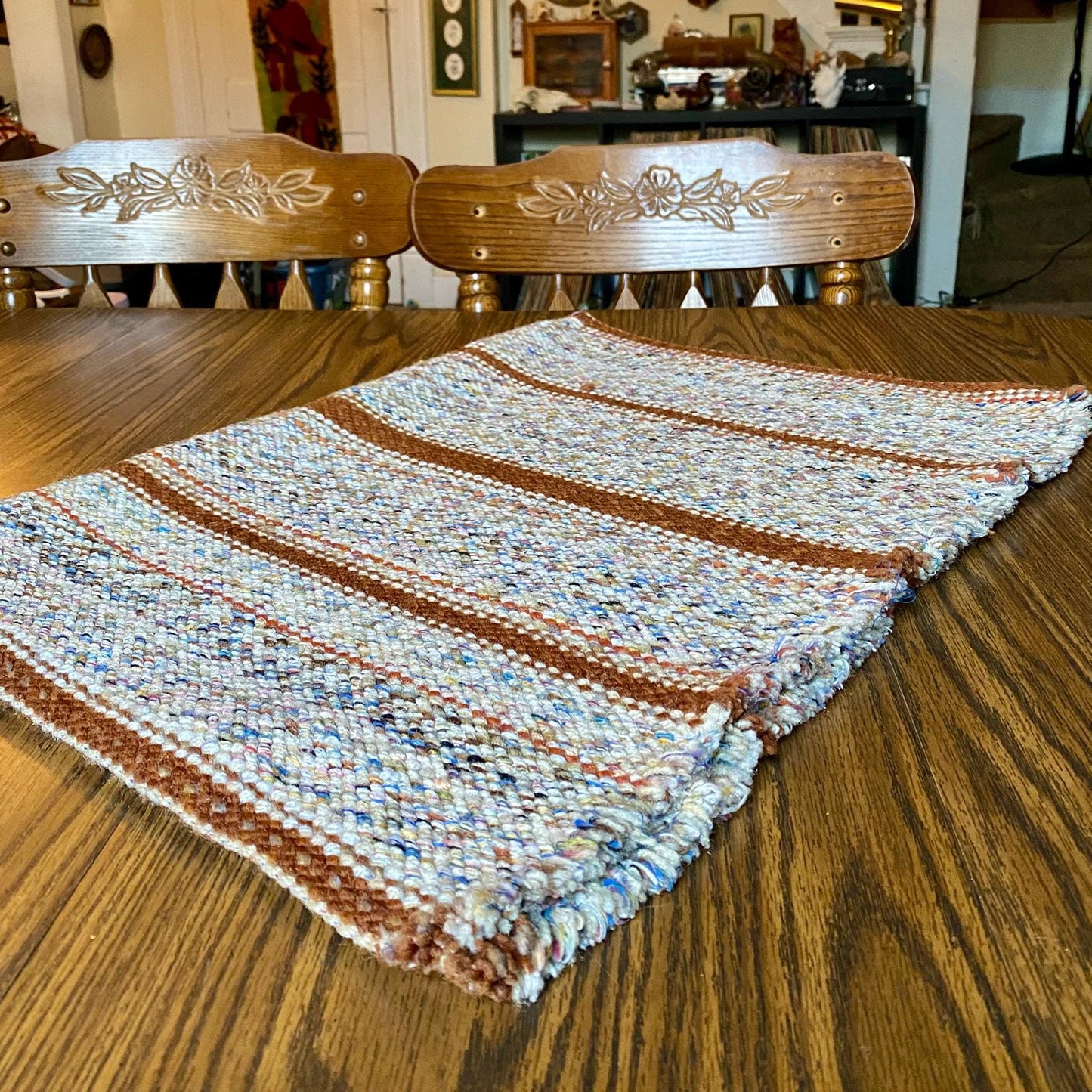 Vintage Handwoven Wool / Cotton Western Rustic Rug - 3 FT x 2 FT