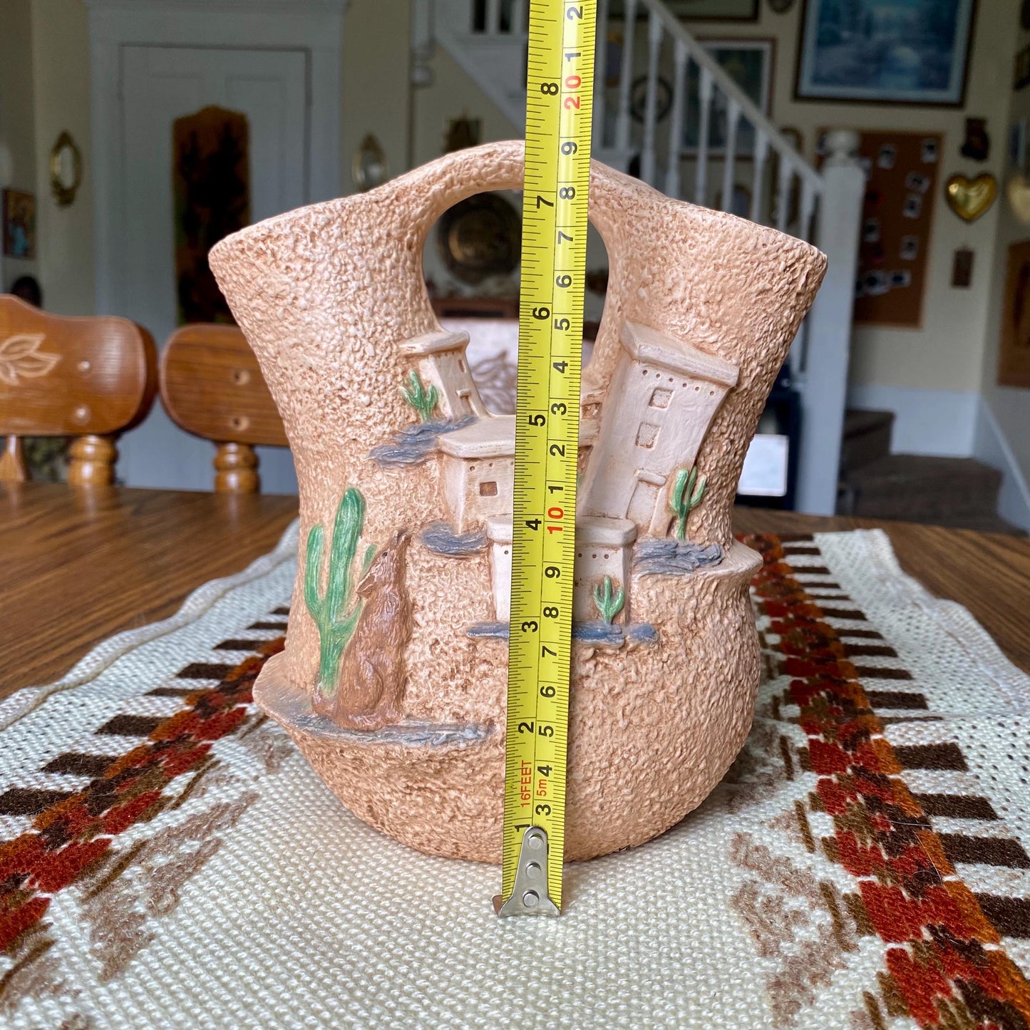 Vintage Hand-Painted Provincial Mold 89 - Southwestern Style Vase