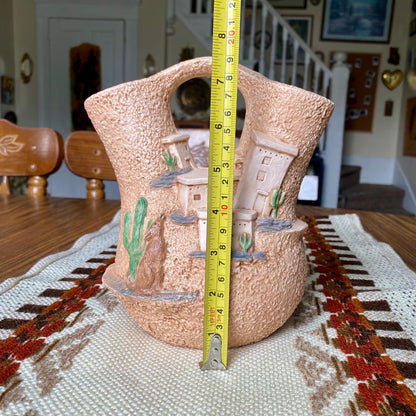 Vintage Hand-Painted Provincial Mold 89 - Southwestern Style Vase