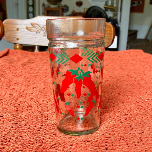 Vintage Anchor Hocking Red Chili Pepper 16 Oz Southwestern Glass
