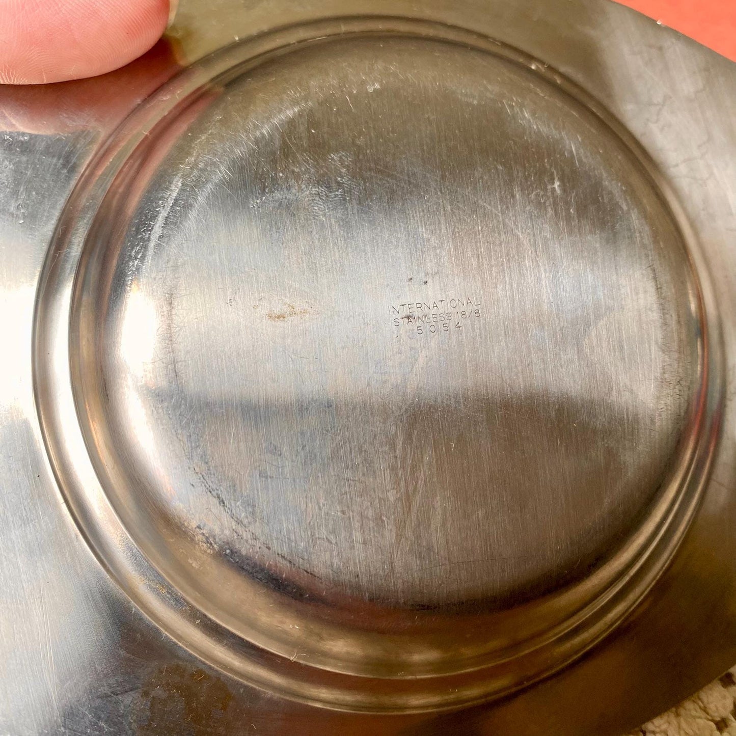Vintage Mid-Century Modern International Stainless Steel Ornate Chip and Dip Tray
