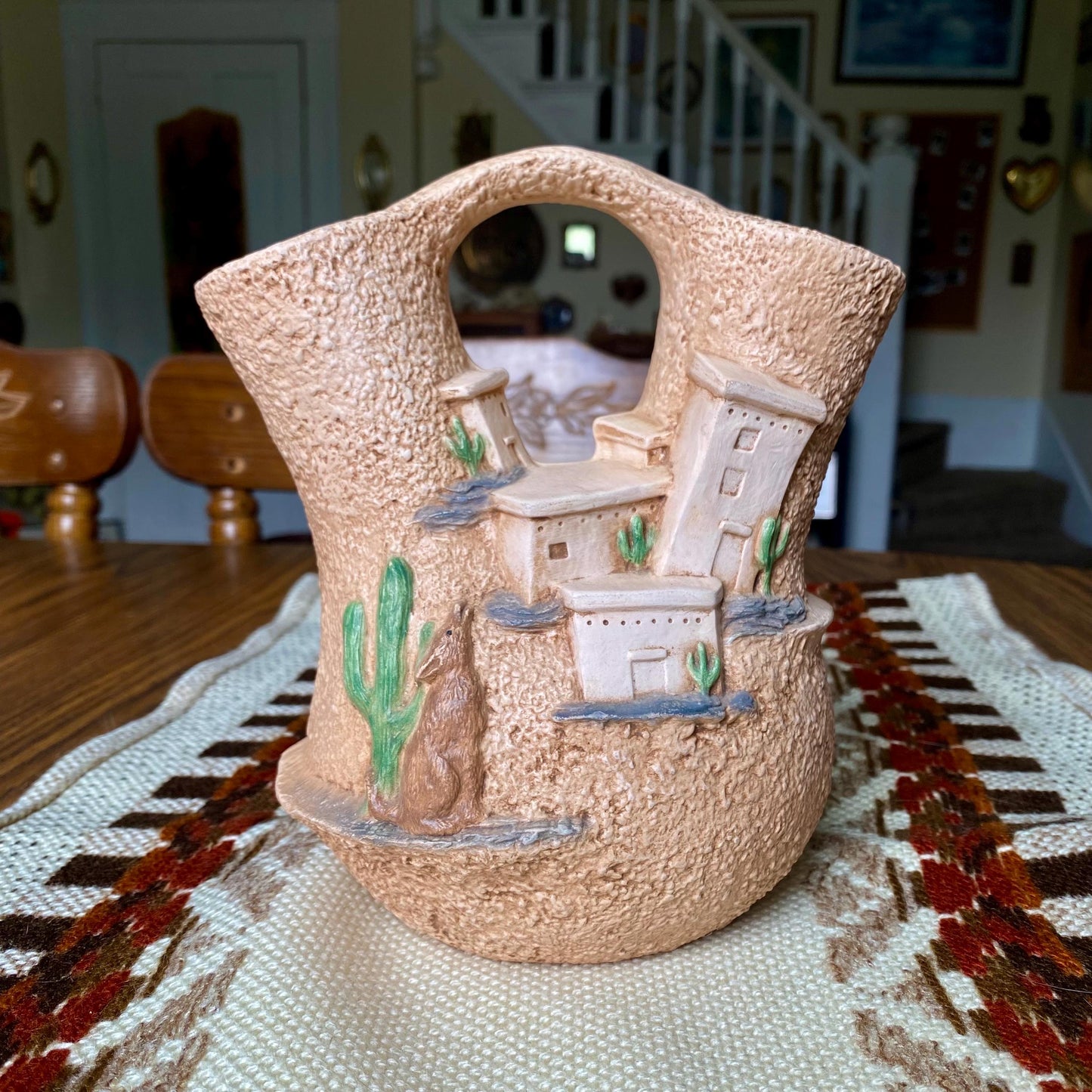 Vintage Hand-Painted Provincial Mold 89 - Southwestern Style Vase