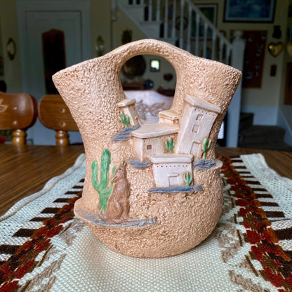 Vintage Hand-Painted Provincial Mold 89 - Southwestern Style Vase