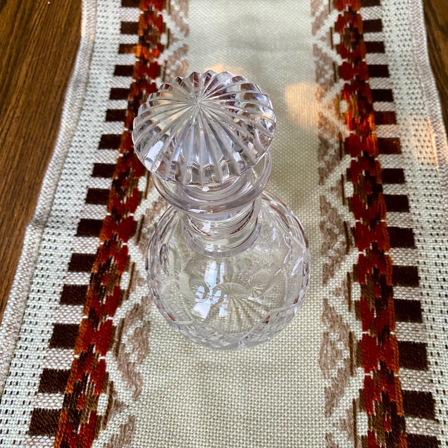 Antique Diamond Pattern Stuart Crystal Glass Whiskey Decanter