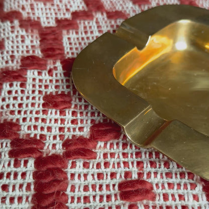 Vintage Mid-Century Modern Regency Solid Brass Heavy Ash Tray